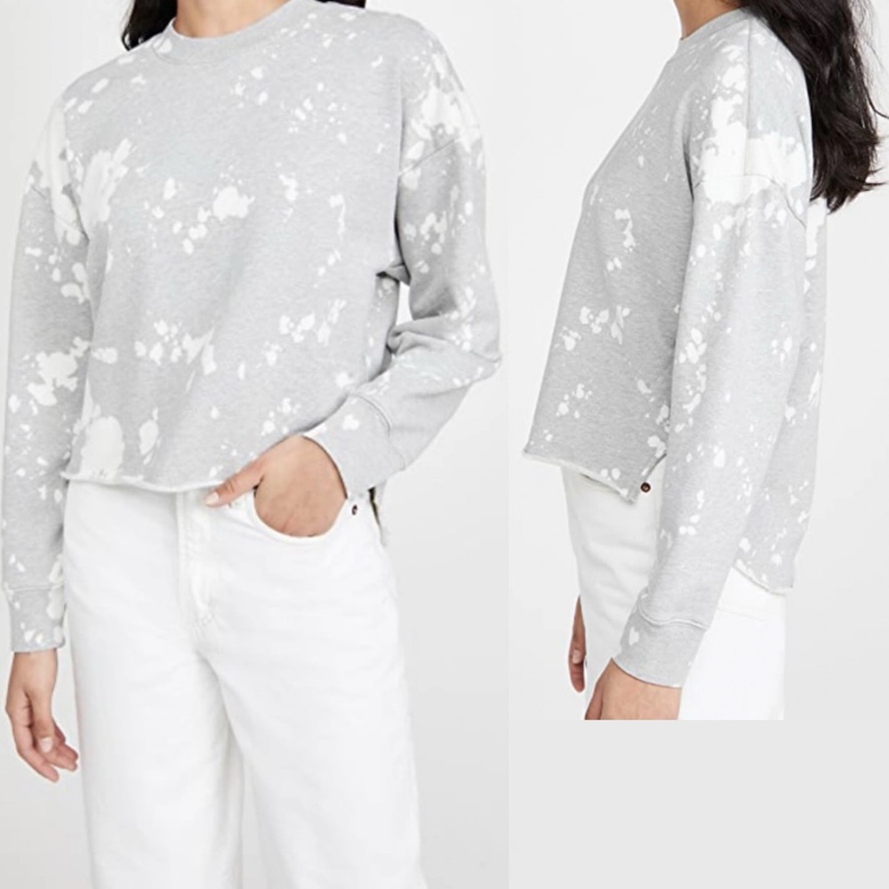 Frame Easy Cotton Shirttail Sweatshirt Gris Heather Bleached Effect